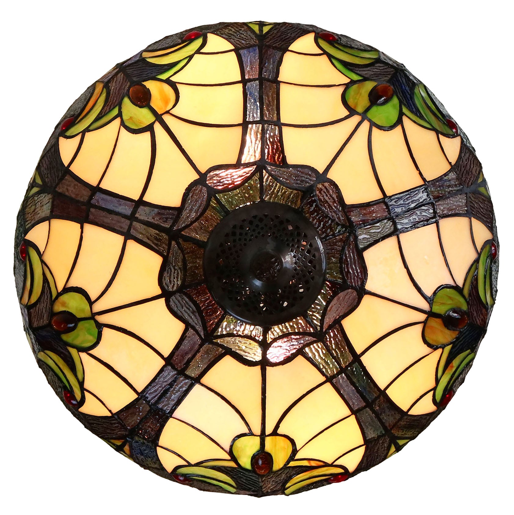 16" Amor Green Brown Tiffany Pendant Light 16" Amor Green Brown Tiffany Pendant Light