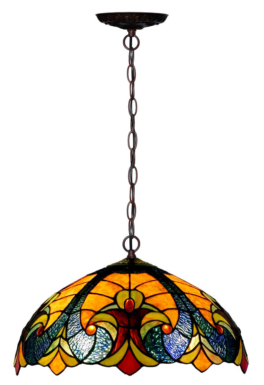 16" Amor Blue Green Tiffany Pendant Light