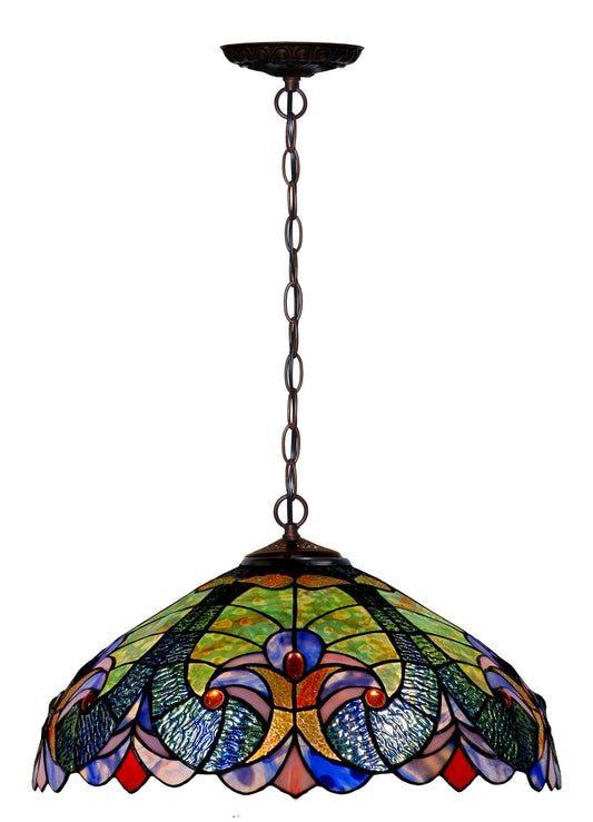 Large 18" Amor  Green Victorian Style Tiffany Style Pendant light