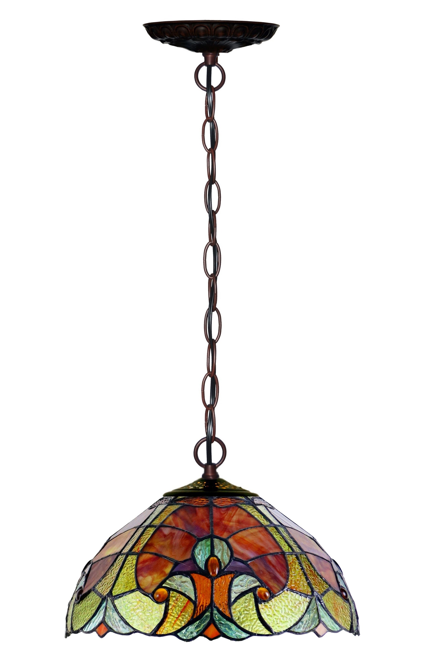 Flowing Color@12"  Amor Red Stained Glass Tiffany Pendant Light Flowing Color@12"  Amor Red Stained Glass Tiffany Pendant Light