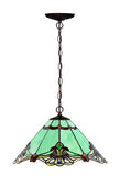 14" Green Jewel Carousel  Tiffany Stained Glass Shade Downlight Tiffany Pendant Lights 14" Green Jewel Carousel  Tiffany Stained Glass Shade Downlight Tiffany Pendant Lights