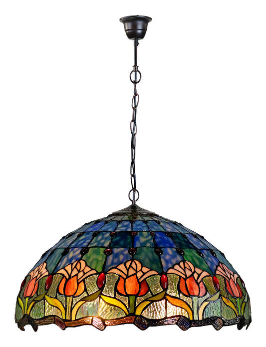 Large 20" Blue Tulip Style Tiffany  Pendant Light Down light