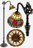 New Arrivals@Rose Style Leadlight Stained Glass Bridge Arm Tiffany  Floor Lamp New Arrivals@Rose Style Leadlight Stained Glass Bridge Arm Tiffany  Floor Lamp