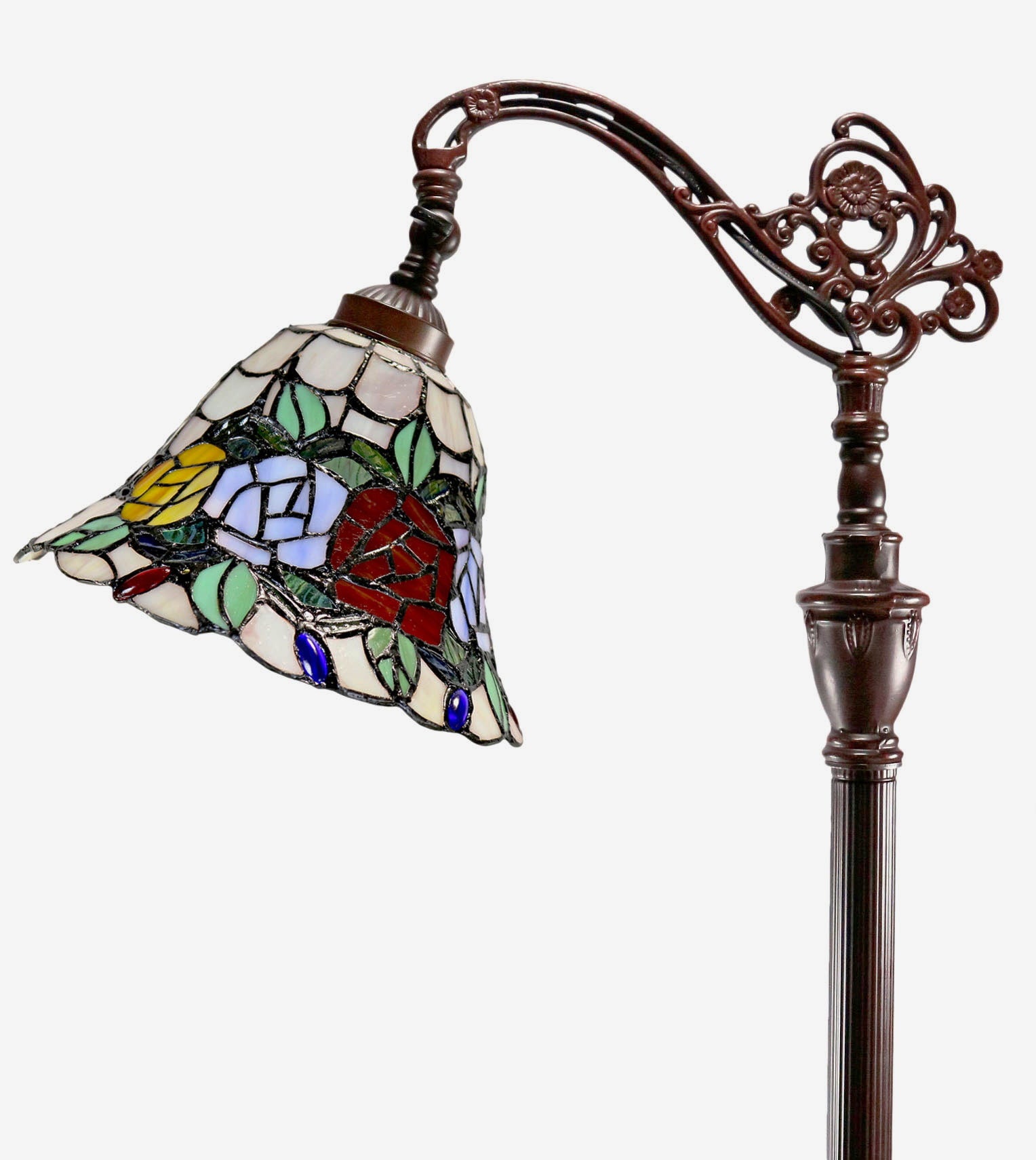 New Arrivals@Rose Style Leadlight Stained Glass Bridge Arm Tiffany  Floor Lamp New Arrivals@Rose Style Leadlight Stained Glass Bridge Arm Tiffany  Floor Lamp