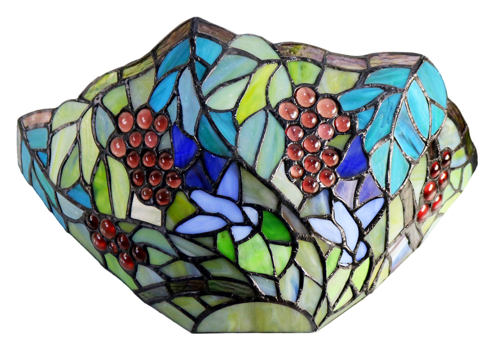 Grape Tiffany Style Stained Glass Wall Sconce Grape Tiffany Style Stained Glass Wall Sconce