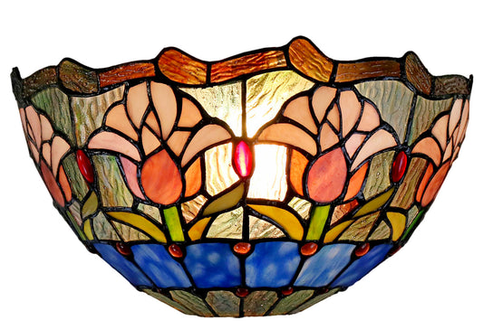 Tulip Tiffany Style Stained Glass Wall Sconce