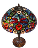 16" Traditional Dragonfly Floral Tiffany Table Lamp 16" Traditional Dragonfly Floral Tiffany Table Lamp