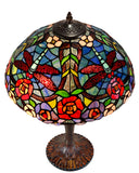 16" Traditional Dragonfly Floral Tiffany Table Lamp 16" Traditional Dragonfly Floral Tiffany Table Lamp