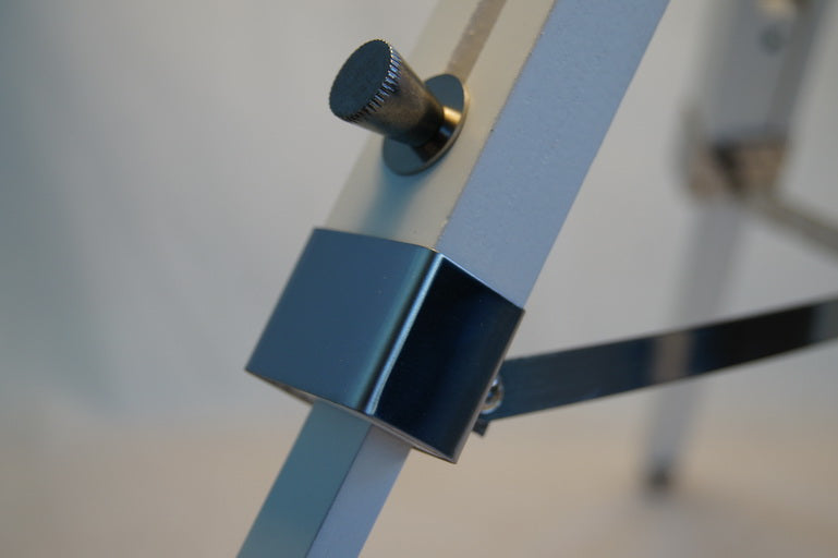 Limited Stock @Striking industrial style Tripod Table Lamp Beige shade with white wooden base Limited Stock @Striking industrial style Tripod Table Lamp Beige shade with white wooden base