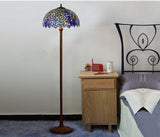 Large 16" Blue Wisteria Style Stained Glass Tiffany Floor Lamp Large 16" Blue Wisteria Style Stained Glass Tiffany Floor Lamp