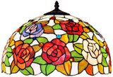 Large 16" Rose Style Stained Glass Tiffany Floor Lamp Large 16" Rose Style Stained Glass Tiffany Floor Lamp