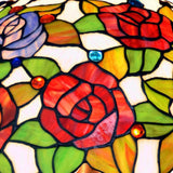 Large 16" Rose Style Stained Glass Tiffany Floor Lamp Large 16" Rose Style Stained Glass Tiffany Floor Lamp