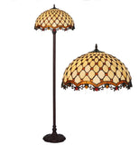 High Quality 18" Beaded  Stained Glass Tiffany Floor Lamp High Quality 18" Beaded  Stained Glass Tiffany Floor Lamp