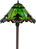 Large Jewel Carousel Green  Stained Glass Tiffany Floor Lamp Large Jewel Carousel Green  Stained Glass Tiffany Floor Lamp