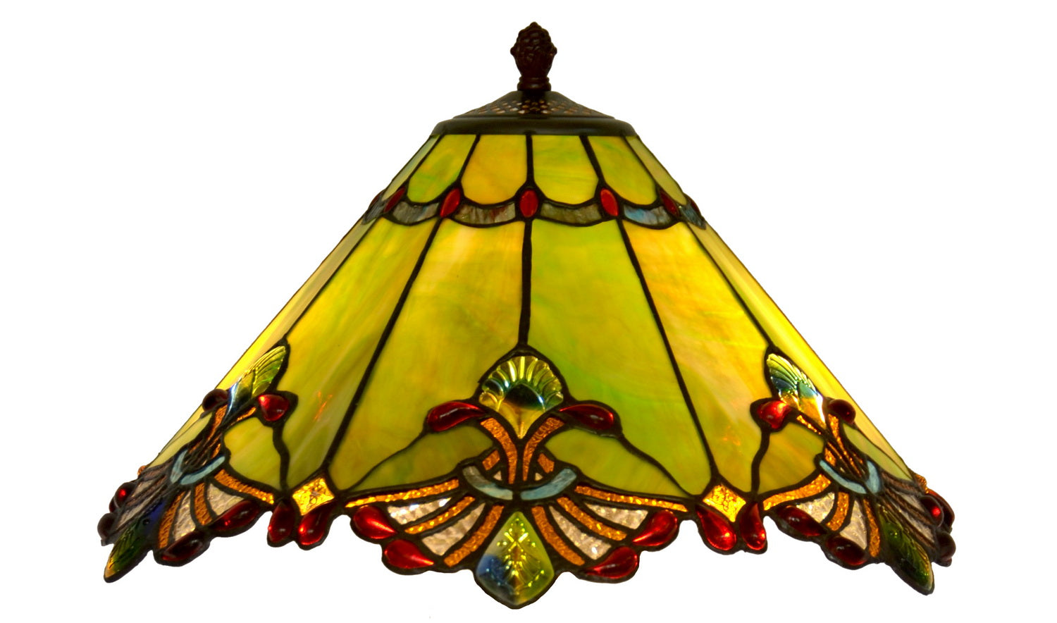 Large Jewel Carousel Green  Stained Glass Tiffany Floor Lamp Large Jewel Carousel Green  Stained Glass Tiffany Floor Lamp