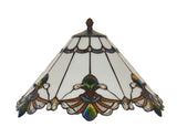 Large Jewel Carousel White  Stained Glass Tiffany Floor Lamp Large Jewel Carousel White  Stained Glass Tiffany Floor Lamp