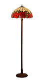 Large 16" Red Rose Stained Glass Tiffany Floor Lamp Large 16" Red Rose Stained Glass Tiffany Floor Lamp