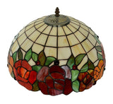 Large 16" Red Rose Stained Glass Tiffany Floor Lamp Large 16" Red Rose Stained Glass Tiffany Floor Lamp