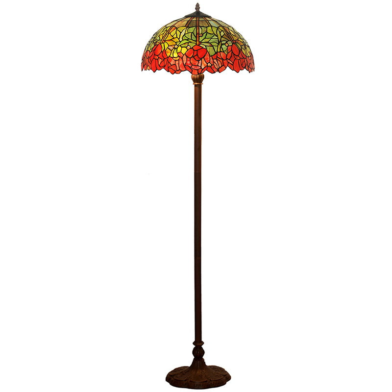 Large 16" Water Lily Style Stained Glass Tiffany Floor Lamp Large 16" Water Lily Style Stained Glass Tiffany Floor Lamp