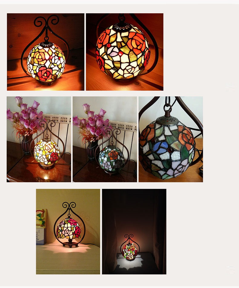 Flower basket Tiffany Accent Table Lamp Flower basket Tiffany Accent Table Lamp