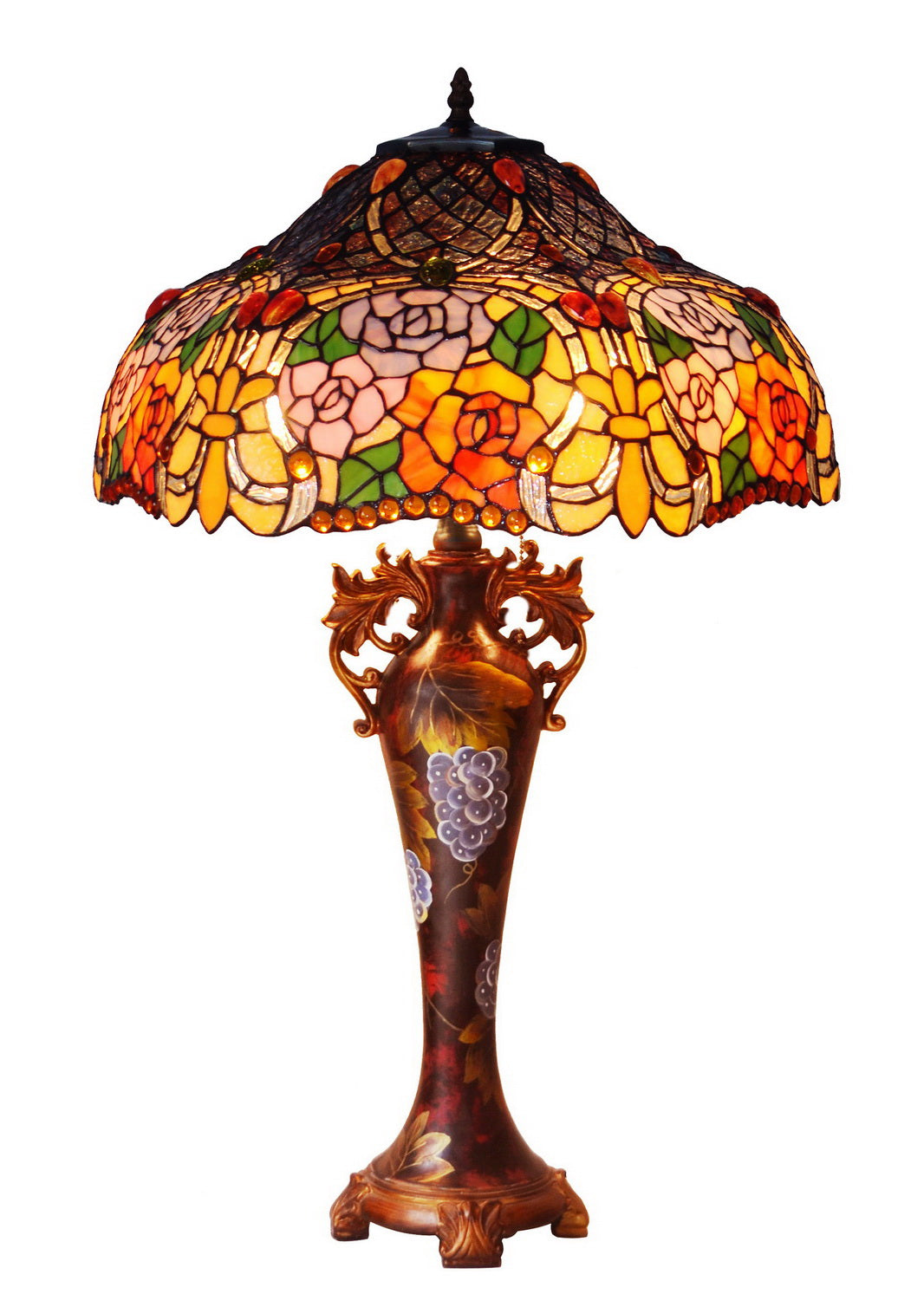 Limited Edition@Huge 18"(46cm wide )Rose Style Tiffany Table Lamp Limited Edition@Huge 18"(46cm wide )Rose Style Tiffany Table Lamp