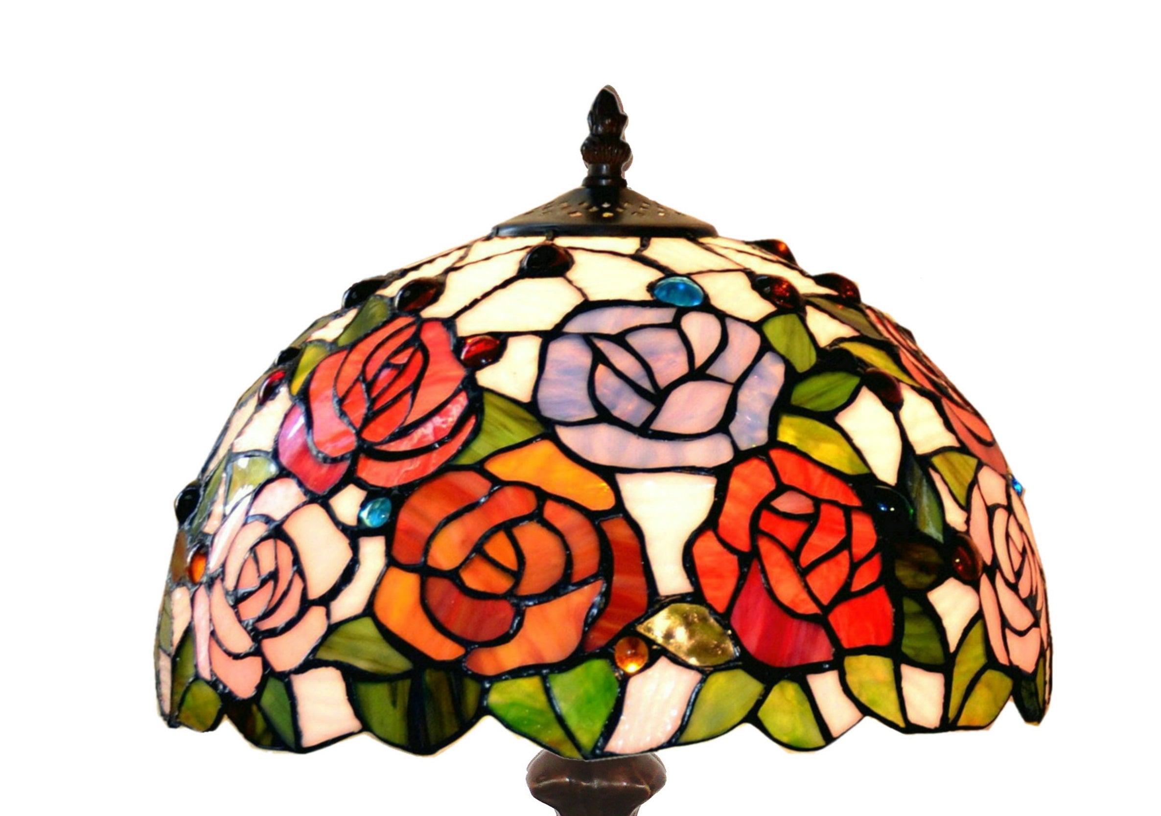 12" Rose Style Tiffany Bedside Lamp 12" Rose Style Tiffany Bedside Lamp
