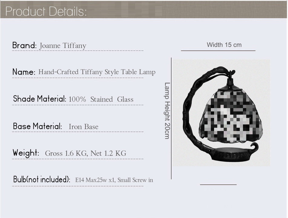 Rose Style Mini Tiffany Stained Glass Night Lamp Rose Style Mini Tiffany Stained Glass Night Lamp