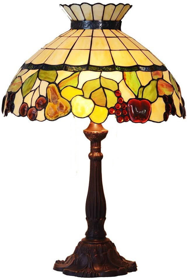 Huge 18" Vintage Fruit Crown Style Table Lamp Tiffany Stained Glass Table Lamps@ Limited Stock only Huge 18" Vintage Fruit Crown Style Table Lamp Tiffany Stained Glass Table Lamps@ Limited Stock only