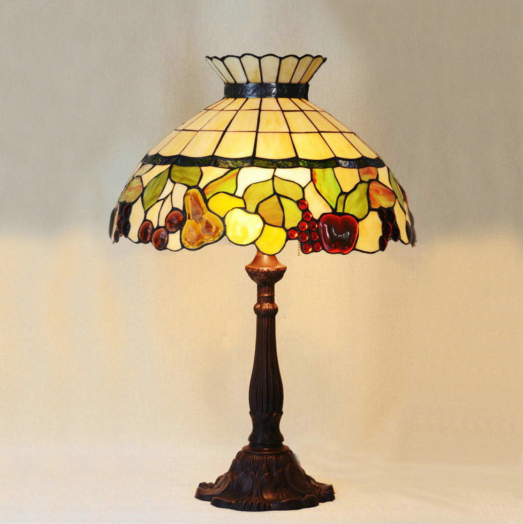 Huge 18" Vintage Fruit Crown Style Table Lamp Tiffany Stained Glass Table Lamps@ Limited Stock only Huge 18" Vintage Fruit Crown Style Table Lamp Tiffany Stained Glass Table Lamps@ Limited Stock only