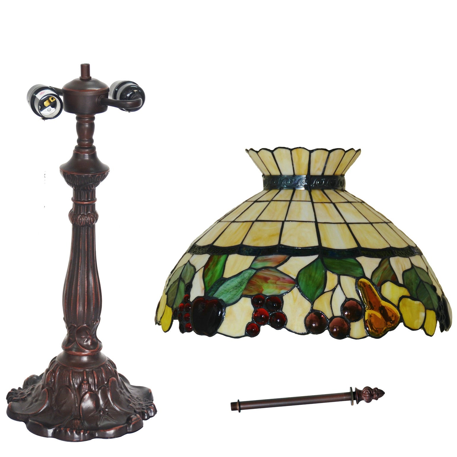 Huge 18" Vintage Fruit Crown Style Table Lamp Tiffany Stained Glass Table Lamps@ Limited Stock only Huge 18" Vintage Fruit Crown Style Table Lamp Tiffany Stained Glass Table Lamps@ Limited Stock only