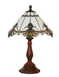 12" White Elegant Jewel Carousel Tiffany Bedside Lamp 12" White Elegant Jewel Carousel Tiffany Bedside Lamp