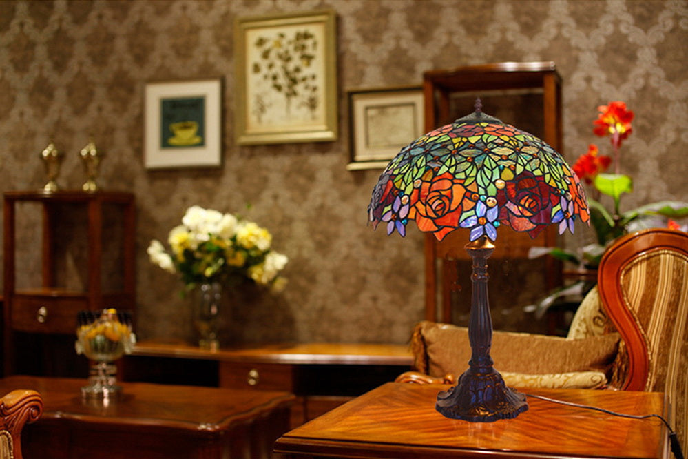 Huge 18" inches Blooming Rose Style Tiffany Table Lamp @ Limited Stock only Huge 18" inches Blooming Rose Style Tiffany Table Lamp @ Limited Stock only