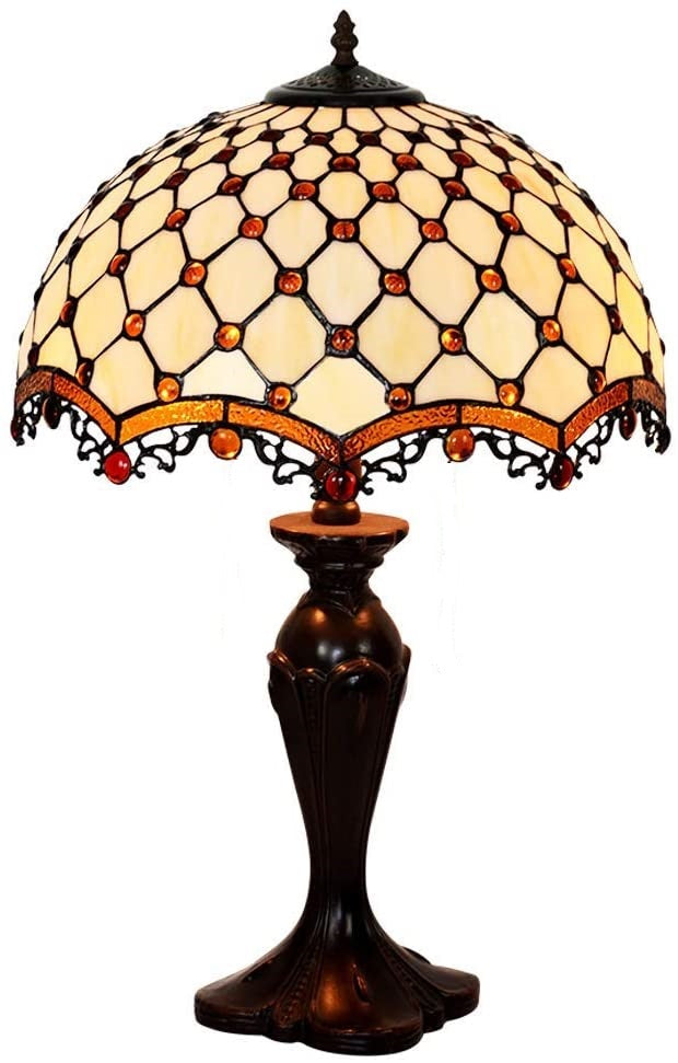 Large Amazing 16" Beaded Tiffany Table Lamp Large Amazing 16" Beaded Tiffany Table Lamp