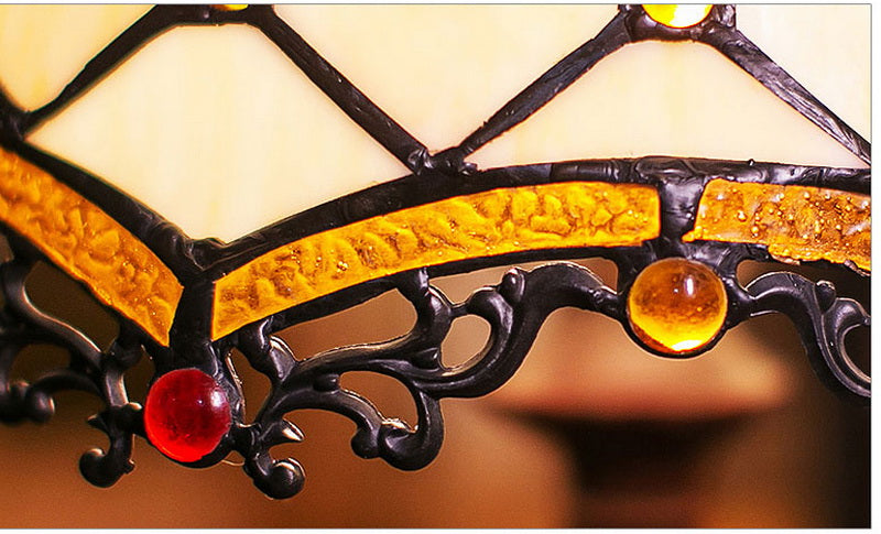 Large Amazing 16" Beaded Tiffany Table Lamp Large Amazing 16" Beaded Tiffany Table Lamp