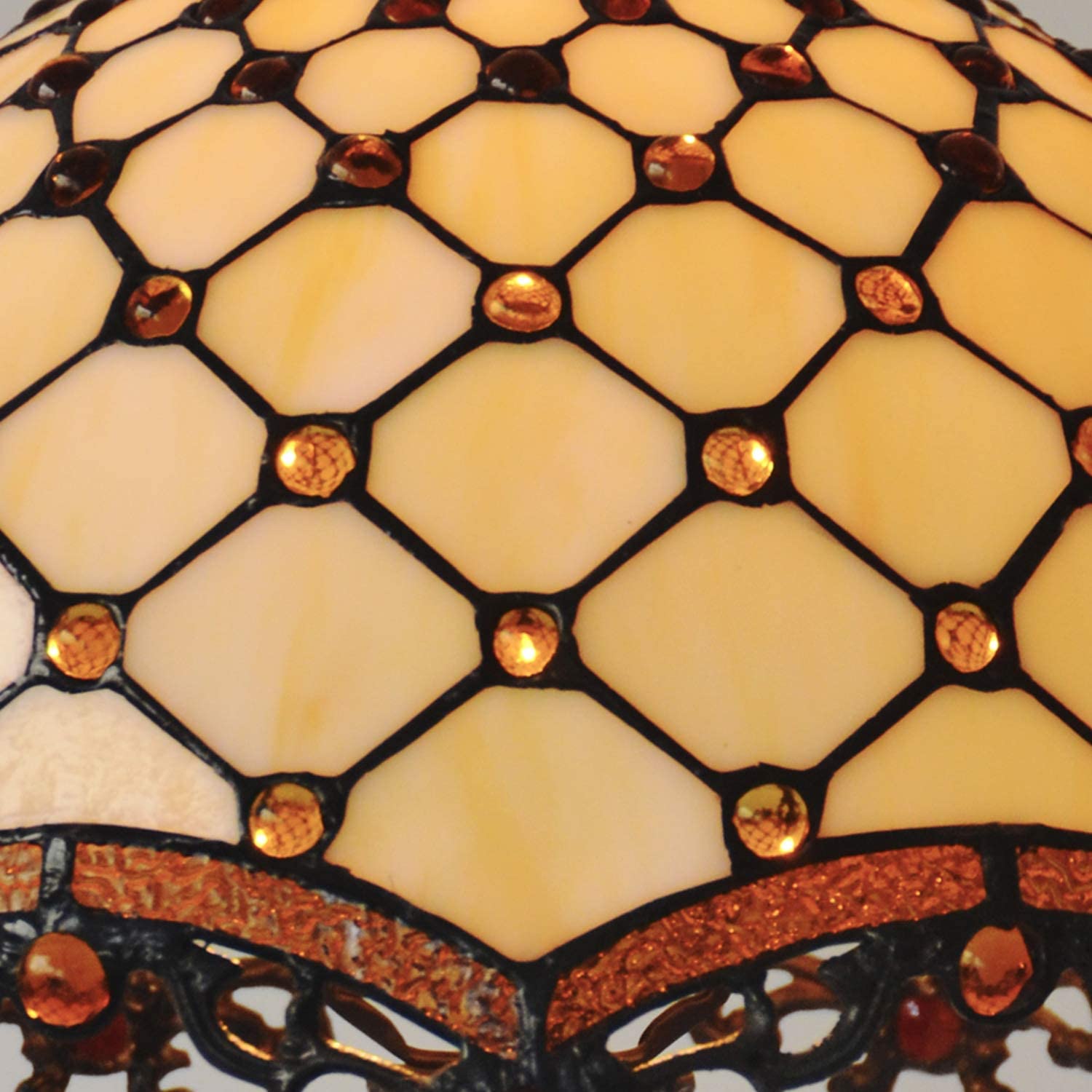 Large Amazing 16" Beaded Tiffany Table Lamp Large Amazing 16" Beaded Tiffany Table Lamp