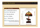 12" Tulip Style Tiffany Bedside Lamp with Antique Style Sculpture Base "the Horse Boy" 12" Tulip Style Tiffany Bedside Lamp with Antique Style Sculpture Base "the Horse Boy"