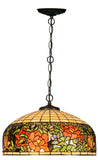 Huge 20" Rose Stained Glass Tiffany Hanging Light Huge 20" Rose Stained Glass Tiffany Hanging Light