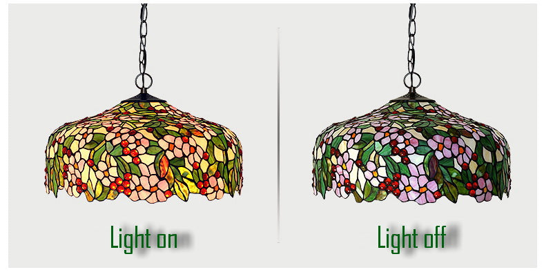 Huge 20" The apple blossom Stained Glass Tiffany Hanging Light Huge 20" The apple blossom Stained Glass Tiffany Hanging Light