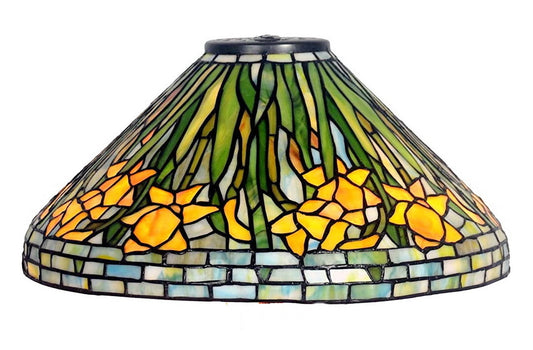 Large 16" Daffodil Tiffany Stained Glass Shade Downlight Tiffany Pendant Lights