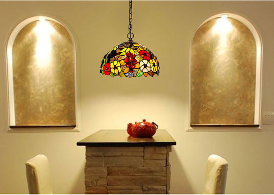 12” Elegant Morning Glory Grape Tiffany Downlight Pendant light