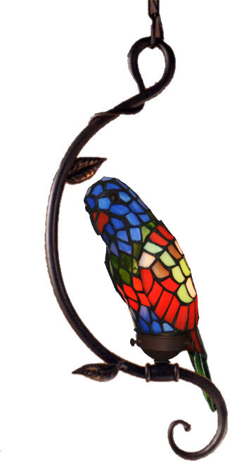 Elegant Tiffany Red Parrot Novelty Pendant Light Elegant Tiffany Red Parrot Novelty Pendant Light