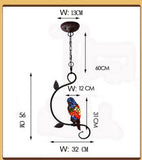 Elegant Tiffany Red Parrot Novelty Pendant Light Elegant Tiffany Red Parrot Novelty Pendant Light