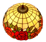Large 16" Rose Stained Glass Cafe Tiffany Hanging Light Large 16" Rose Stained Glass Cafe Tiffany Hanging Light