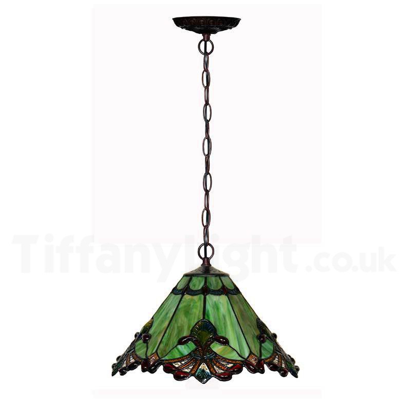 12” Green Jewel Carousel Tiffany Stained Glass Shade Downlight Tiffany Pendant Lights 12” Green Jewel Carousel Tiffany Stained Glass Shade Downlight Tiffany Pendant Lights
