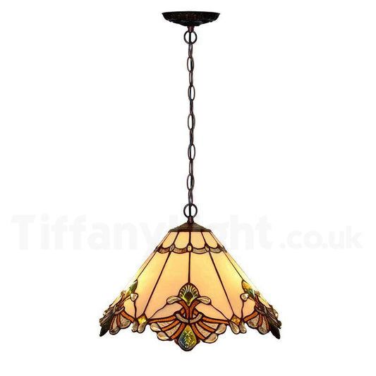 12" White Jewel Carousel Tiffany Stained Glass Shade Downlight Tiffany Pendant Lights