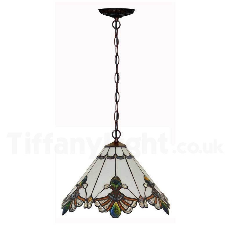 12" White Jewel Carousel Tiffany Stained Glass Shade Downlight Tiffany Pendant Lights 12" White Jewel Carousel Tiffany Stained Glass Shade Downlight Tiffany Pendant Lights