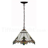 12" White Jewel Carousel Tiffany Stained Glass Shade Downlight Tiffany Pendant Lights 12" White Jewel Carousel Tiffany Stained Glass Shade Downlight Tiffany Pendant Lights