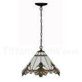 12" White Jewel Carousel Tiffany Stained Glass Shade Downlight Tiffany Pendant Lights