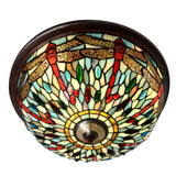 Large 3 lights Dragonfly Tiffany Style  Flush Mount Ceiling Lights Large 3 lights Dragonfly Tiffany Style  Flush Mount Ceiling Lights