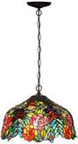 Large 16" Blossoming Flower and Vine Tiffany Hanging Light Large 16" Blossoming Flower and Vine Tiffany Hanging Light